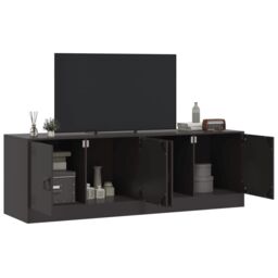 Berkfield Home TV Cabinets 2pcs Black 67x39x44 cm Steel - Size: 67 x 39 x 44 cm - thumbnail 3