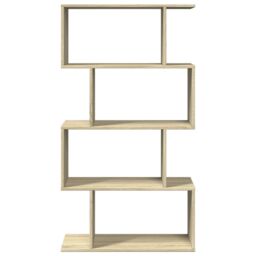 Berkfield Home Room Divider Bookcase 4-Tier Sonoma Oak 70x24x129 cm Engineered Wood in Brown - Size: 70 x 24 x 129 cm - thumbnail 5