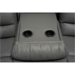 Snugg Furniture UK Limited Roman Leather Recliner 2 Corner sofa in Grey - thumbnail 2