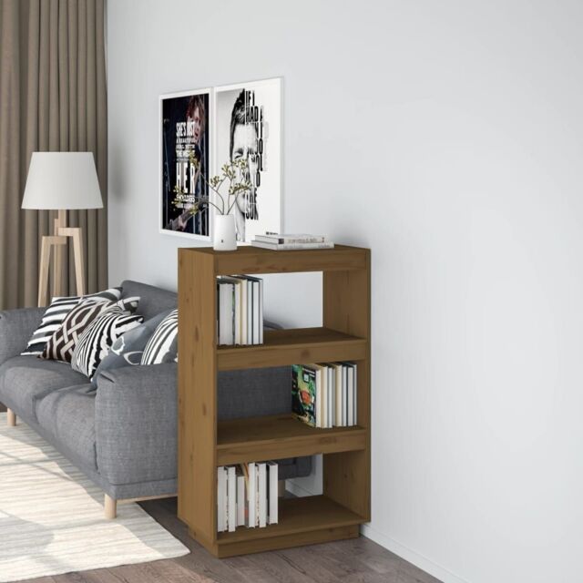 Berkfield Home Book Cabinet/Room Divider Honey Brown 60x35x103 cm Solid Wood Pine - Size: 60 x 35 x 103 cm - image 1