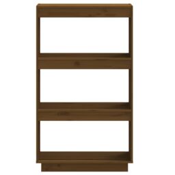 Berkfield Home Book Cabinet/Room Divider Honey Brown 60x35x103 cm Solid Wood Pine - Size: 60 x 35 x 103 cm - thumbnail 5