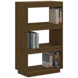 Berkfield Home Book Cabinet/Room Divider Honey Brown 60x35x103 cm Solid Wood Pine - Size: 60 x 35 x 103 cm - thumbnail 4