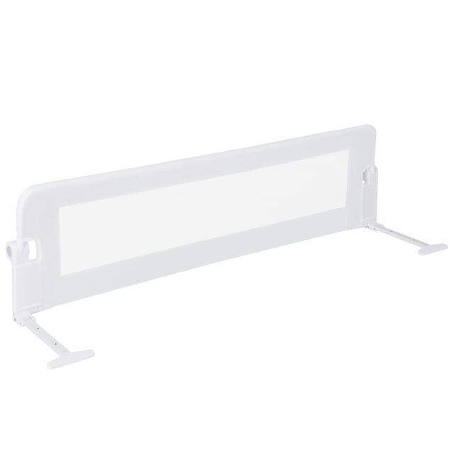 Costway Foldable Bed Rail Toddlers 152cm Swing Down Baby Bed Guard Rail-White in White - image 1