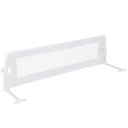Costway Foldable Bed Rail Toddlers 152cm Swing Down Baby Bed Guard Rail-White in White - thumbnail 1