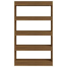 Berkfield Home Classic Book Cabinet/Room Divider Brown Oak 80x30x135 cm Engineer - Size: 80 x 30 x 135 cm - thumbnail 5