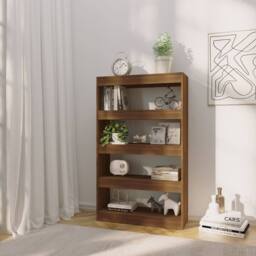 Berkfield Home Classic Book Cabinet/Room Divider Brown Oak 80x30x135 cm Engineer - Size: 80 x 30 x 135 cm - thumbnail 1