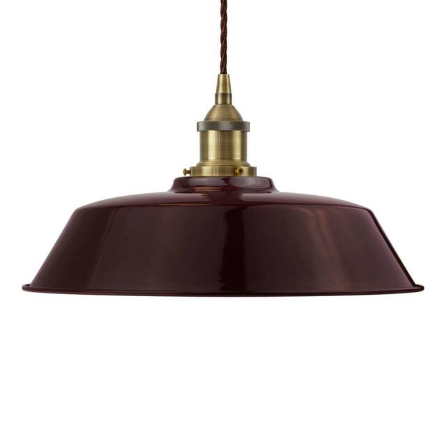 SE Home Burgundy Red Chancery Pendant Light - Antique Brass - Brown Twisted - image 1
