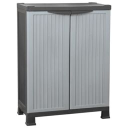 Berkfield Home Plastic Cabinet 68x39x92 cm in Grey - Size: 68 x 39 x 92 cm - thumbnail 2