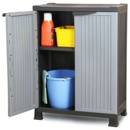 Berkfield Home Plastic Cabinet 68x39x92 cm in Grey - Size: 68 x 39 x 92 cm
