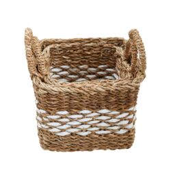 Orsina Lidi Set Of Two Square Seagrass Baskets in Natural - thumbnail 3