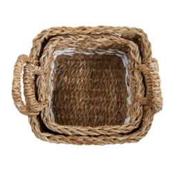 Orsina Lidi Set Of Two Square Seagrass Baskets in Natural - thumbnail 2