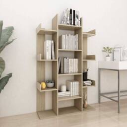 Berkfield Home Full Book Cabinet Sonoma Oak 86x25.5x140 cm Engineered Wood in Natural - thumbnail 2