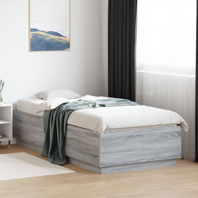 Berkfield Home Bed Frame without Mattress Grey Sonoma 90x200 cm - image 1