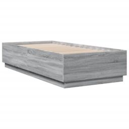Berkfield Home Bed Frame without Mattress Grey Sonoma 90x200 cm - thumbnail 3