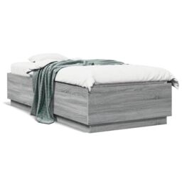 Berkfield Home Bed Frame without Mattress Grey Sonoma 90x200 cm - thumbnail 2
