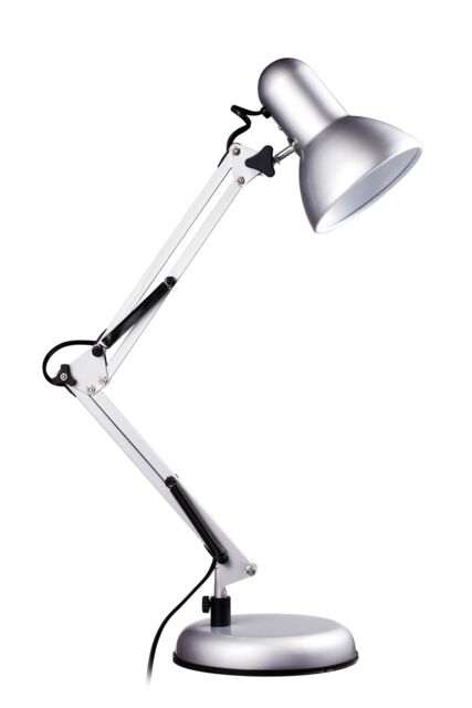 Orsina Comtemporary Desk Lamp, Modern & Timeless Design Bedside Table Light, Sleek Lamp On Livingroom Table in Silver - image 1