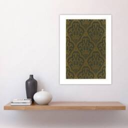 "Artery8 Lily & Crown Art Deco Pattern Audsley Wall Art Poster Print in Gold - Size: W18"" x H24""" - thumbnail 4