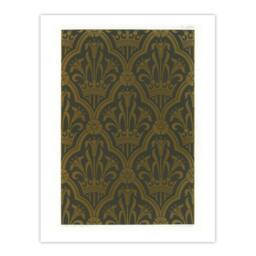"Artery8 Lily & Crown Art Deco Pattern Audsley Wall Art Poster Print in Gold - Size: W18"" x H24""" - thumbnail 1