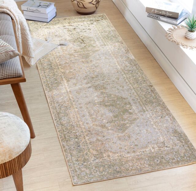 Livabliss Lilian-Washable Orange Brown Vintage Traditional Boho Living Dining Rug in Camel - Size: 140 cm x 200 cm - image 1