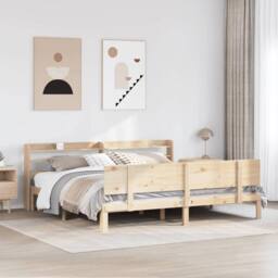 Berkfield Home Beautiful Bed Frame with Headboard without Mattress 200x200 cm in Light Tan - thumbnail 2