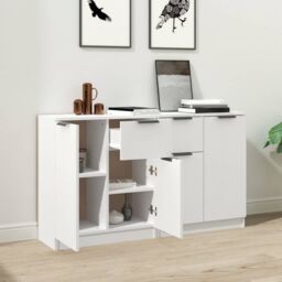 Berkfield Home Sideboards 2 pcs White 60x30x70 cm Engineered Wood - Size: 60 x 30 x 70 cm - thumbnail 3