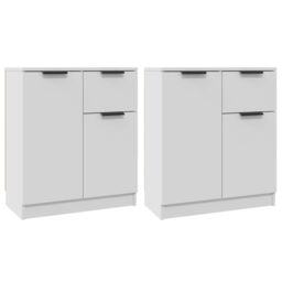 Berkfield Home Sideboards 2 pcs White 60x30x70 cm Engineered Wood - Size: 60 x 30 x 70 cm - thumbnail 2