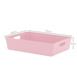 simpa 6L Plastic Studio Organiser Trays with Handles - Set of 6 in Pink - thumbnail 4
