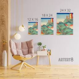 "Artery8 Kanegasaki Tanba Province Canvas Japanese Wall Art in Blue - Size: W18"" x H24""" - thumbnail 4
