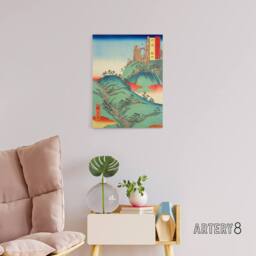 "Artery8 Kanegasaki Tanba Province Canvas Japanese Wall Art in Blue - Size: W18"" x H24""" - thumbnail 3