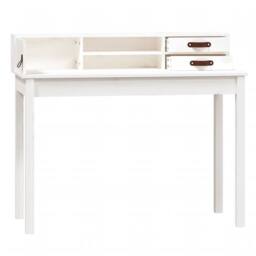 Berkfield Home Desk White 110x50x93 cm Solid Wood Pine - Size: 110 x 50 x 93 cm - thumbnail 6