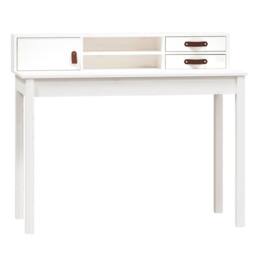 Berkfield Home Desk White 110x50x93 cm Solid Wood Pine - Size: 110 x 50 x 93 cm - thumbnail 2