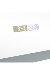 Living and Home Rectangular Frameless Anti-Fog LED Vanity Mirror with Clock in Metallics - thumbnail 5