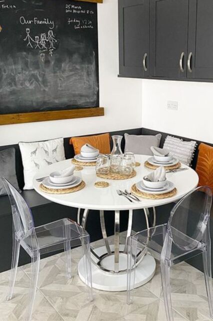 Fusion Living Ghost Style Plastic Victoria Dining Chair in Clear - image 1