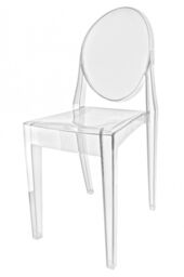 Fusion Living Ghost Style Plastic Victoria Dining Chair in Clear - thumbnail 2