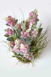 Homescapes Artificial Lavender Plant in Decorative Metallic Ceramic Pot, 66 cm in Pink - thumbnail 2