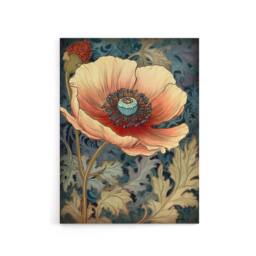 "Artery8 Peach Anemone Flower Art Nouveau Canvas Wall Art Print - Size: W18"" x H24""" - thumbnail 1