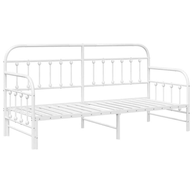 Berkfield Home Daybed Frame with Trundle White 75x190 cm Steel - image 1