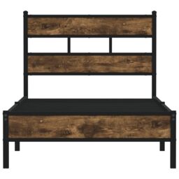 Berkfield Home Bed Frame without Mattress with Headboard Sonoma Oak 90x200 cm in Brown - thumbnail 4