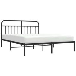 Berkfield Home Metal Bed Frame with Headboard Black 183x213 cm - thumbnail 5
