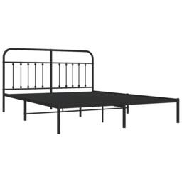 Berkfield Home Metal Bed Frame with Headboard Black 183x213 cm - thumbnail 4