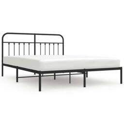 Berkfield Home Metal Bed Frame with Headboard Black 183x213 cm - thumbnail 3