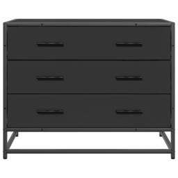 Berkfield Home Elegant Drawer Cabinet Black 70x41x56 cm Engineered Wood - Size: 70 x 41 x 56 cm - thumbnail 4