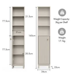EONLION Tall Bathroom Storage Cabinet in Beige - thumbnail 2