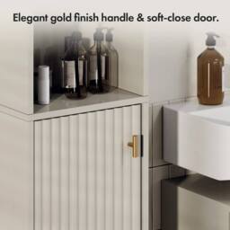EONLION Tall Bathroom Storage Cabinet in Beige - thumbnail 4