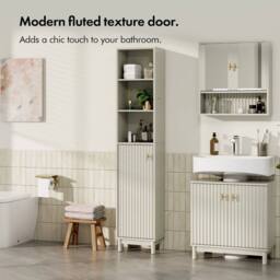 EONLION Tall Bathroom Storage Cabinet in Beige