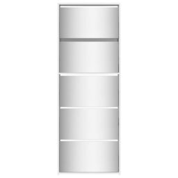 Berkfield Home Shoe Cabinet with Mirror 5-Layer High Gloss White 63x17x169.5 cm - thumbnail 5