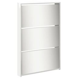 Berkfield Home Shoe Cabinet with Mirror 5-Layer High Gloss White 63x17x169.5 cm - thumbnail 6