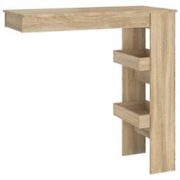 Berkfield Home Wall Bar Table Sonoma Oak 102x45x103.5 cm Engineered Wood in Brown - thumbnail 1