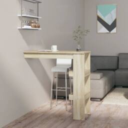 Berkfield Home Wall Bar Table Sonoma Oak 102x45x103.5 cm Engineered Wood in Brown - thumbnail 2