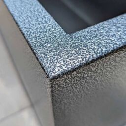 Woven Wood 120cm Zinc Silver & Black Textured Trough Planter - thumbnail 7